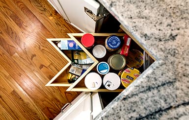 Custom-built corner cabinet solution