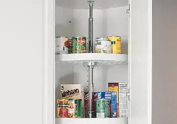 Corner cabinet lazy Susan solution