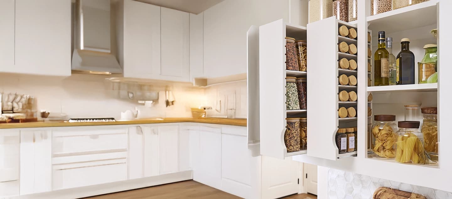 Custom spice rack pull-out shelving