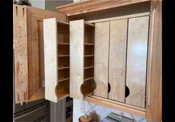 Spice tower pull-out shelving