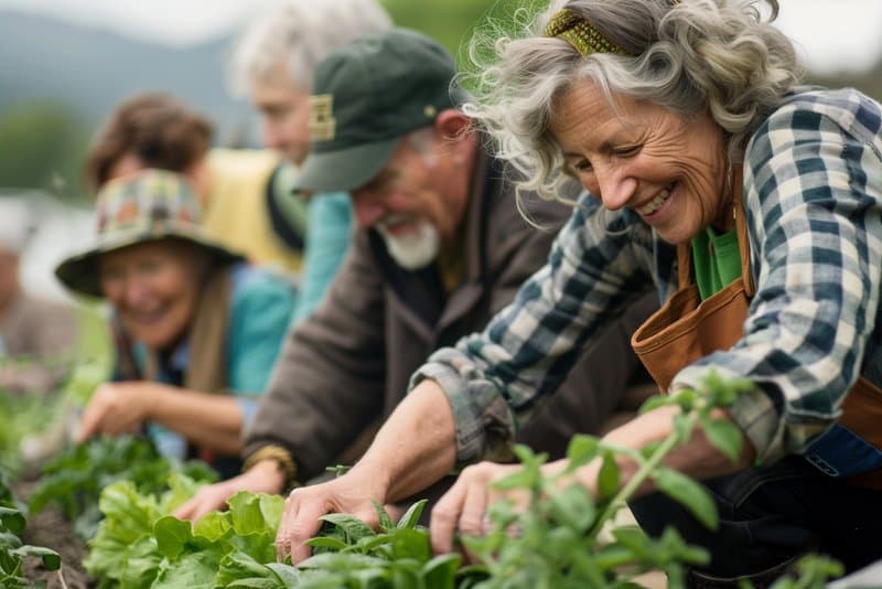 Active adults (55-75) enjoying retirement activities - travel, family time, hobbies